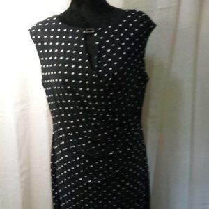 Polka Dot Black and White Sleeveless Ralph Lauren Dress Size 14